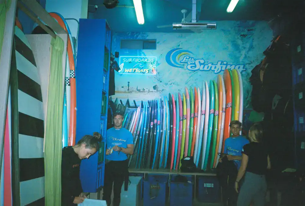 Inside the Saltline Surf Co. shop
